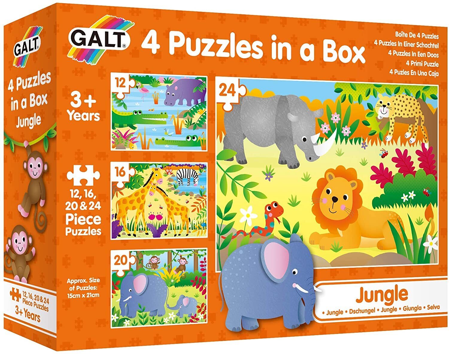 Galt 4 Puzzles In A Box - Jungle