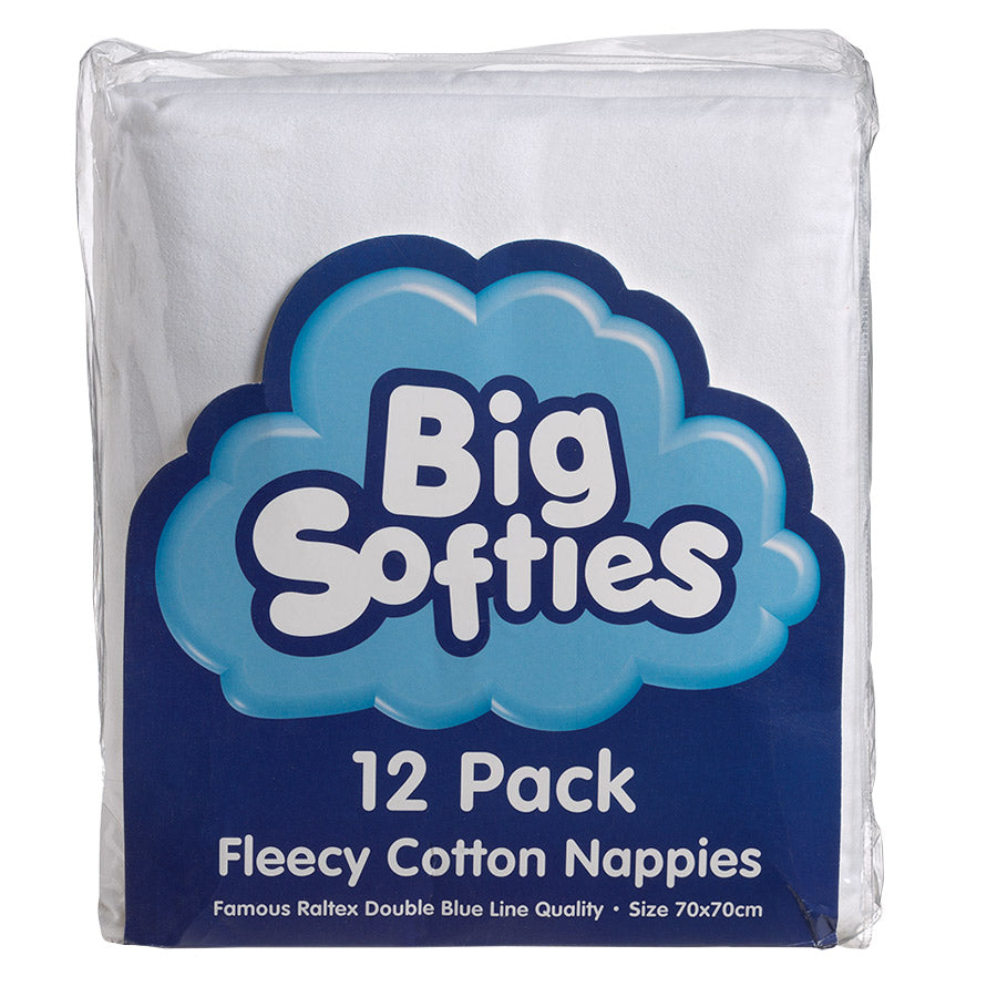 Big Softies 12 Pk Flannelette Nappies
