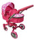 Playworld Deluxe 2 in 1 Doll Pram Pink with Flowers