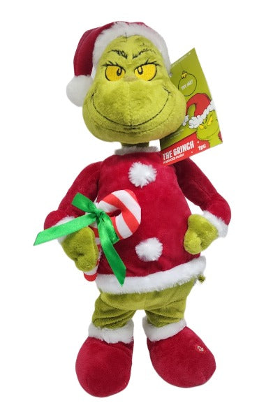 Happy Shuffle Grinch with Candy Cane - Batteries Included