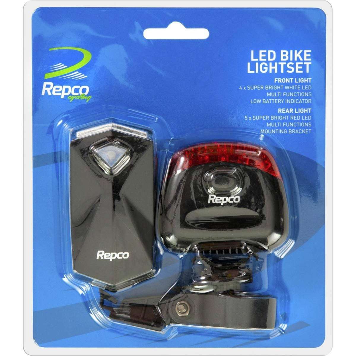 Repco LED Bike Light Set Front & Rear