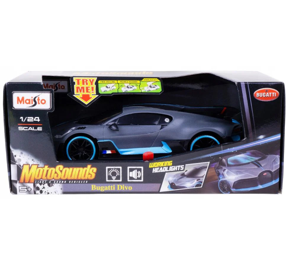 Maisto 1/24 Moto Sounds Bugatti Divo Demo Batteries Included