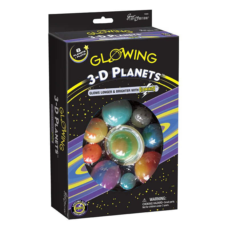 3D Planets Glow In The Dark