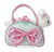 Fancy Pals White Cat in Blue Bag with Pink with Purple Spots Bow