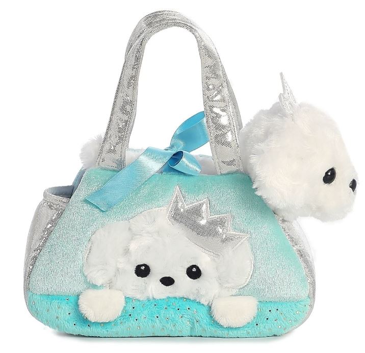Fancy Pals White Poodle in Blue Princess Bag