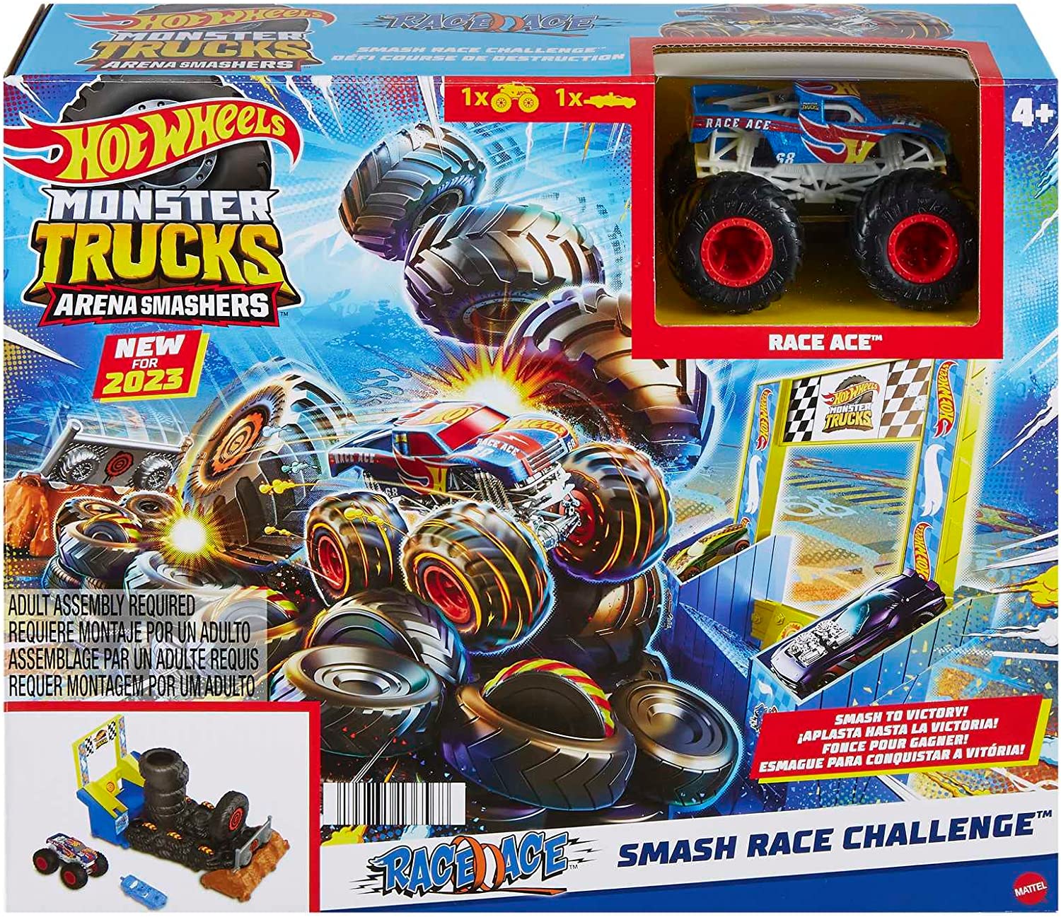 Hot Wheels Monster Trucks Race Ace Smash Race Challenge