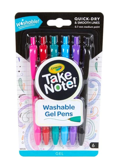 Crayola Take Note! Washable Gel Pen 6pk