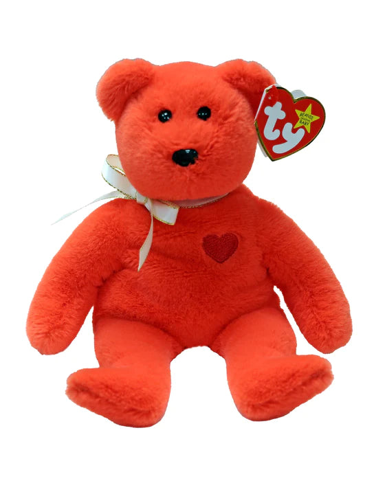 TY Beanie Babies Regular Valentino II Bear with Red Heart