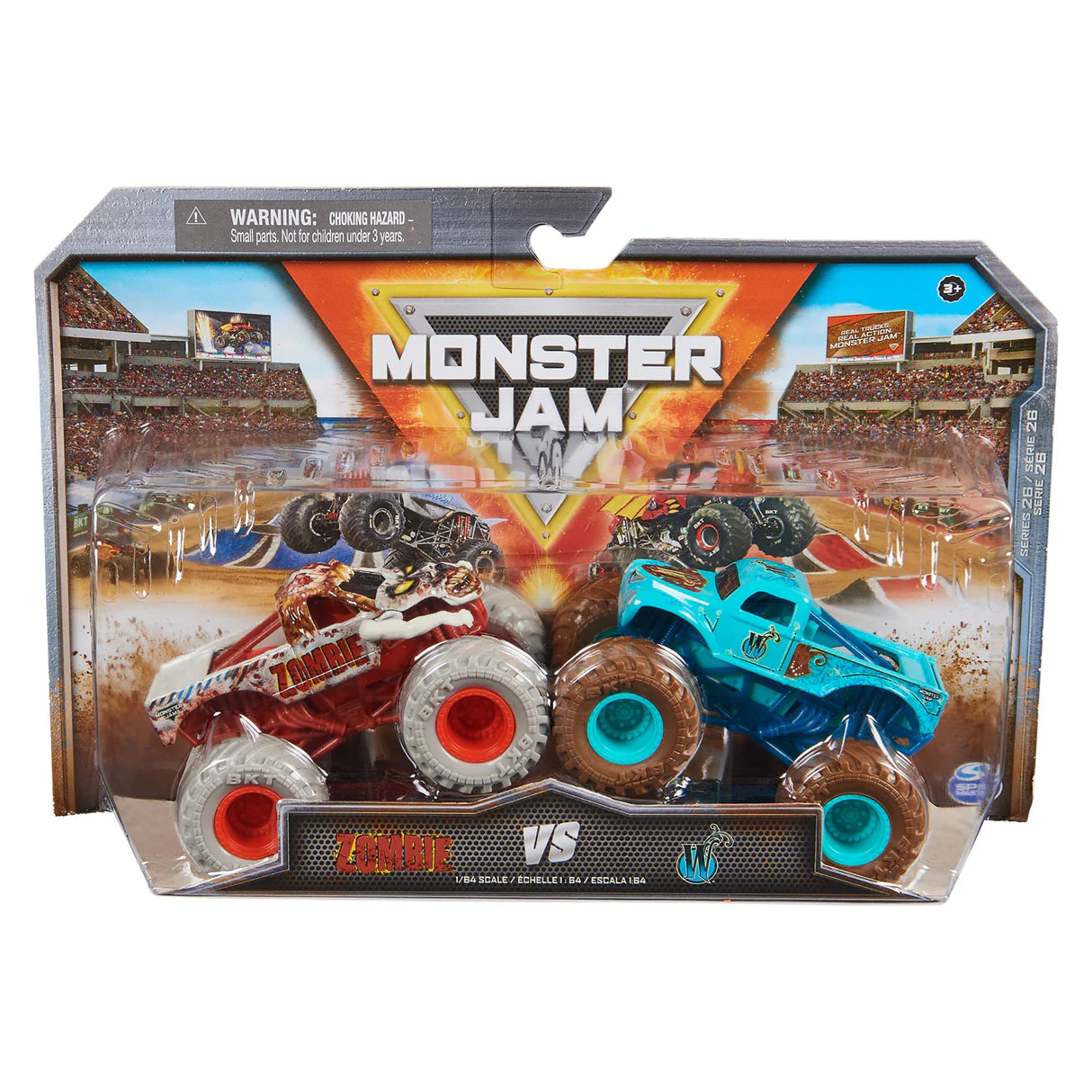 Monster Jam 1/64 2 Pack Vehicles Zombie VS W