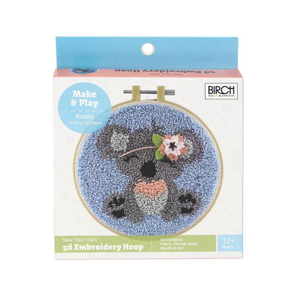 Make and Play DIY Punch Needle Embroidery Hoop Koala