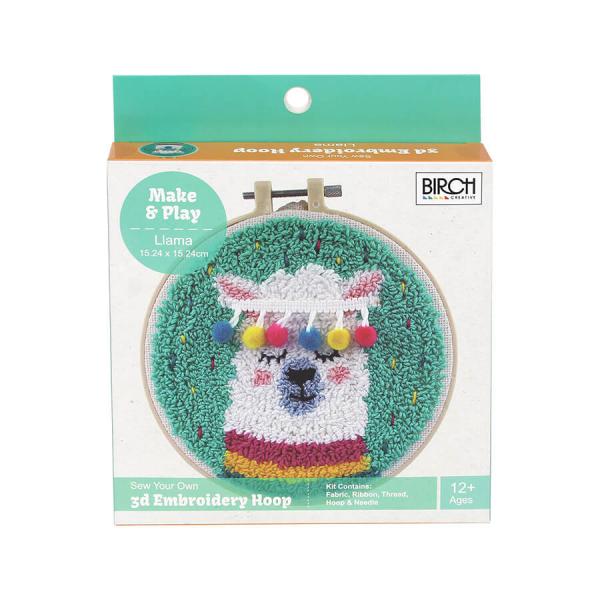 Make and Play DIY Punch Needle Embroidery Hoop Llama