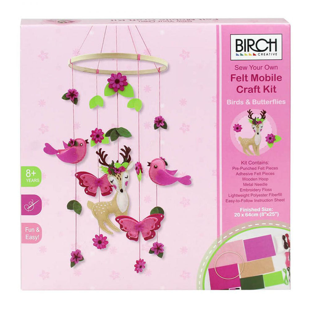 Sew Your Own Felt Mobile Craft Kit Birds and Butterflies