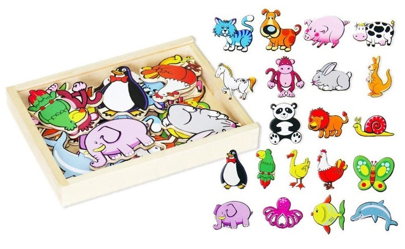 Fun Factory Wooden Magnetic Animals 20Pc