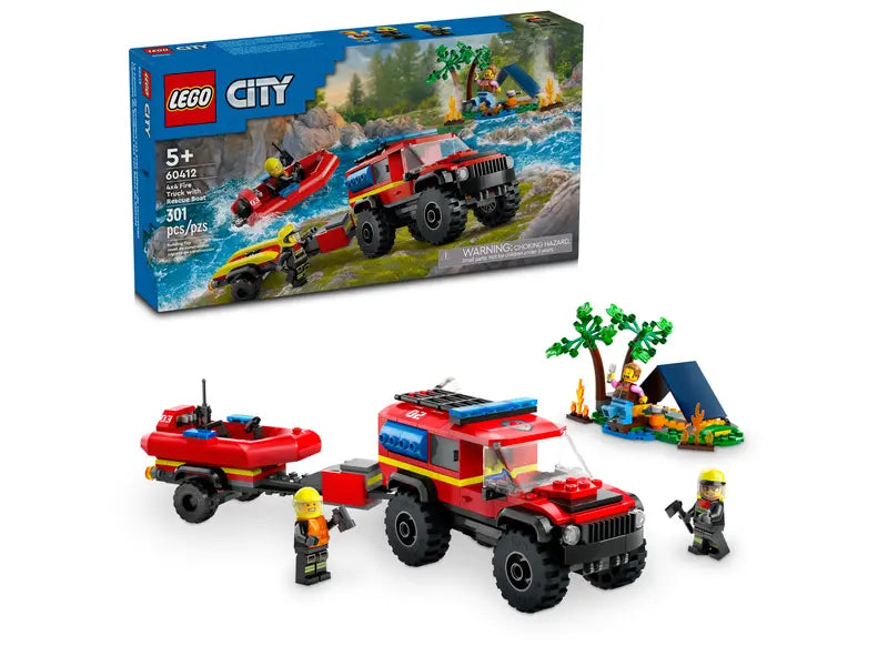 Lego 60412 City 4x4 Fire Truck with Rescue Boat