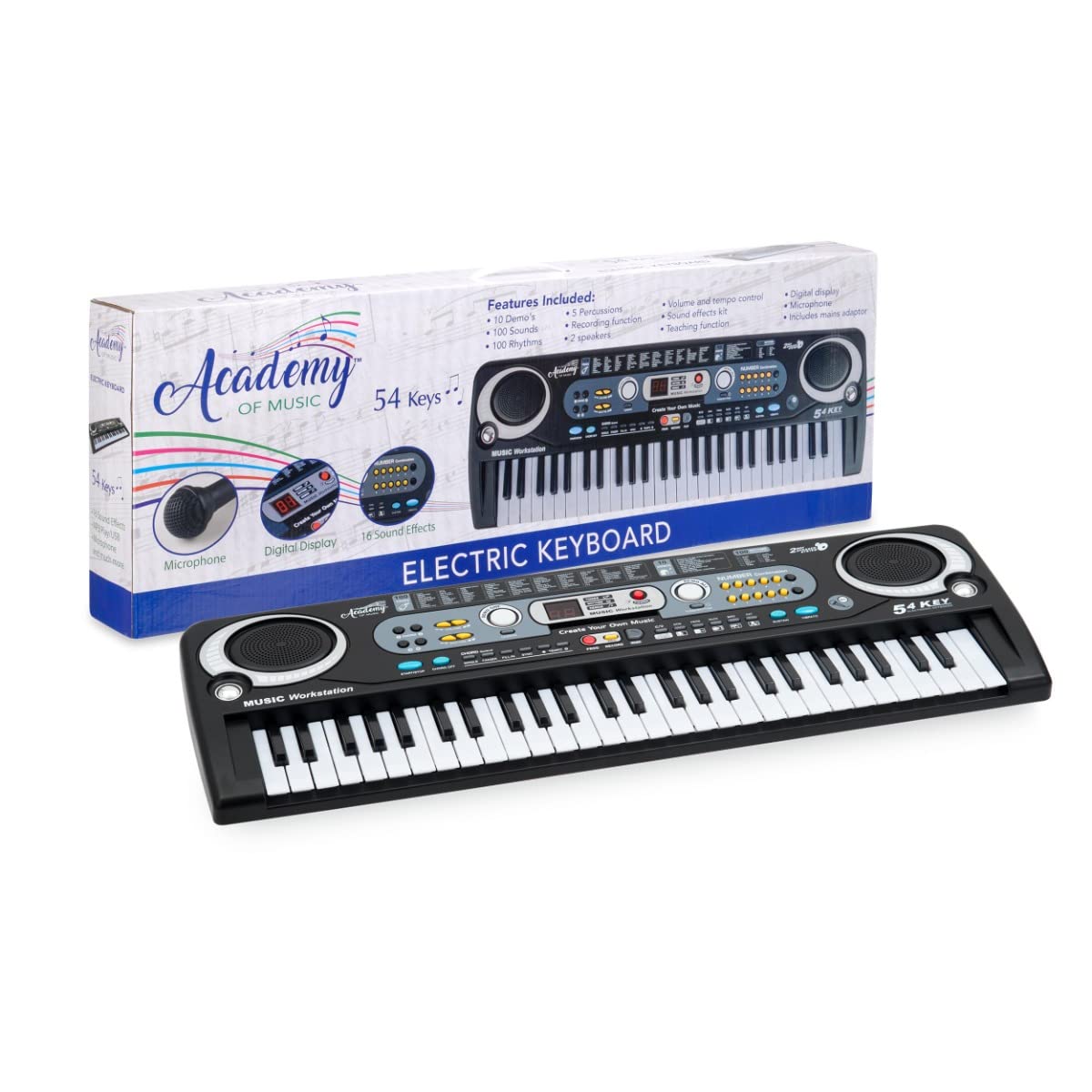Academy Of Music Electronic 54 Key Keyboard Electric or 6 AA Batteries