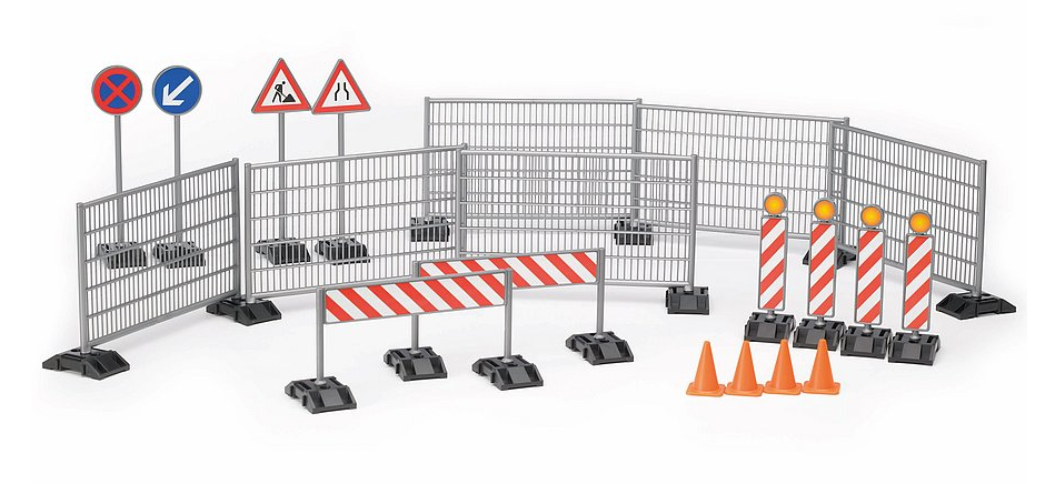 Bruder 62007 Construction Accesory Set Fencing & Hazard Signs