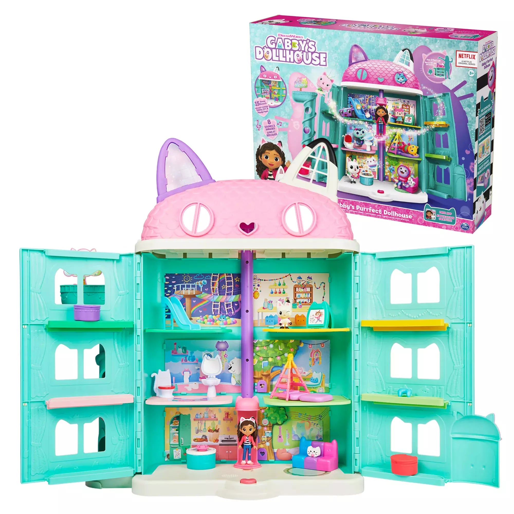 Gabby's Dollhouse Purrfect Doll House Requires 3xAAA Batteries