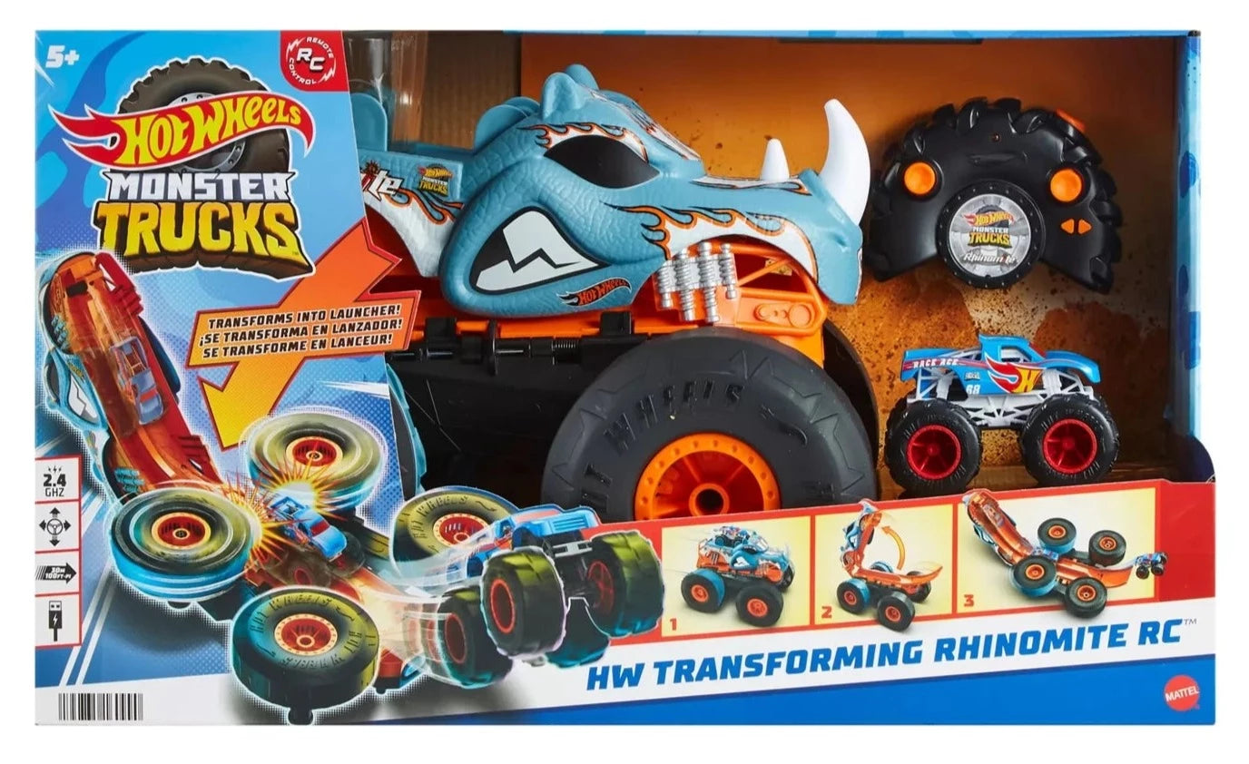Hot Wheels Monster Trucks Transforming Rhinomite 1:12 req 2 x AA batteries