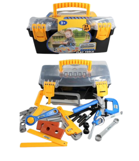 Just Like Home Workshop Tough Tool Box with 25 pieces