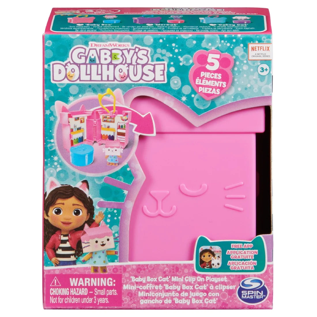 Gabby's Dollhouse Mini Clip On Playset Baby Box Cat