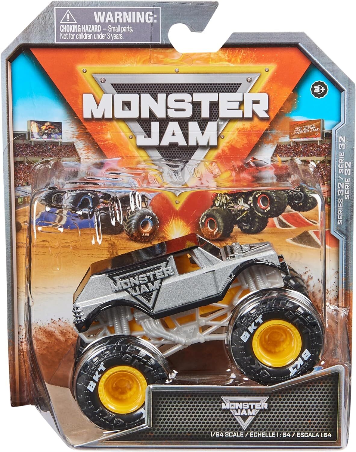 Monster Jam 1/64 Vehicles Monster Jam Black and Silver