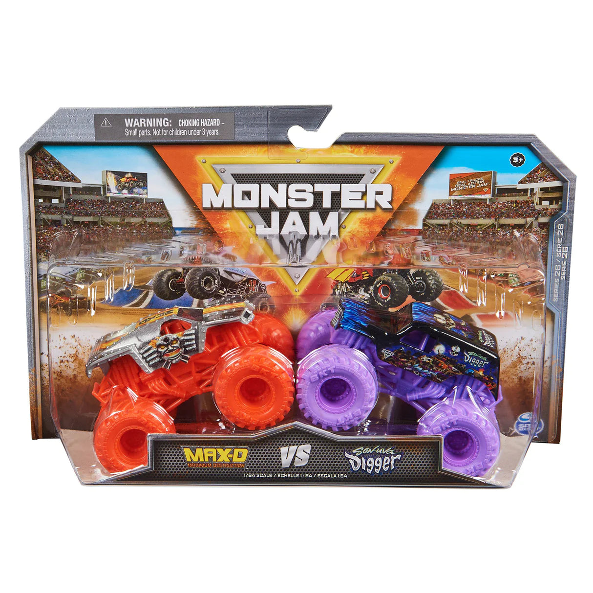 Monster Jam 1/64 2 Pack Vehicles Max-D VS Son-Uva Diger