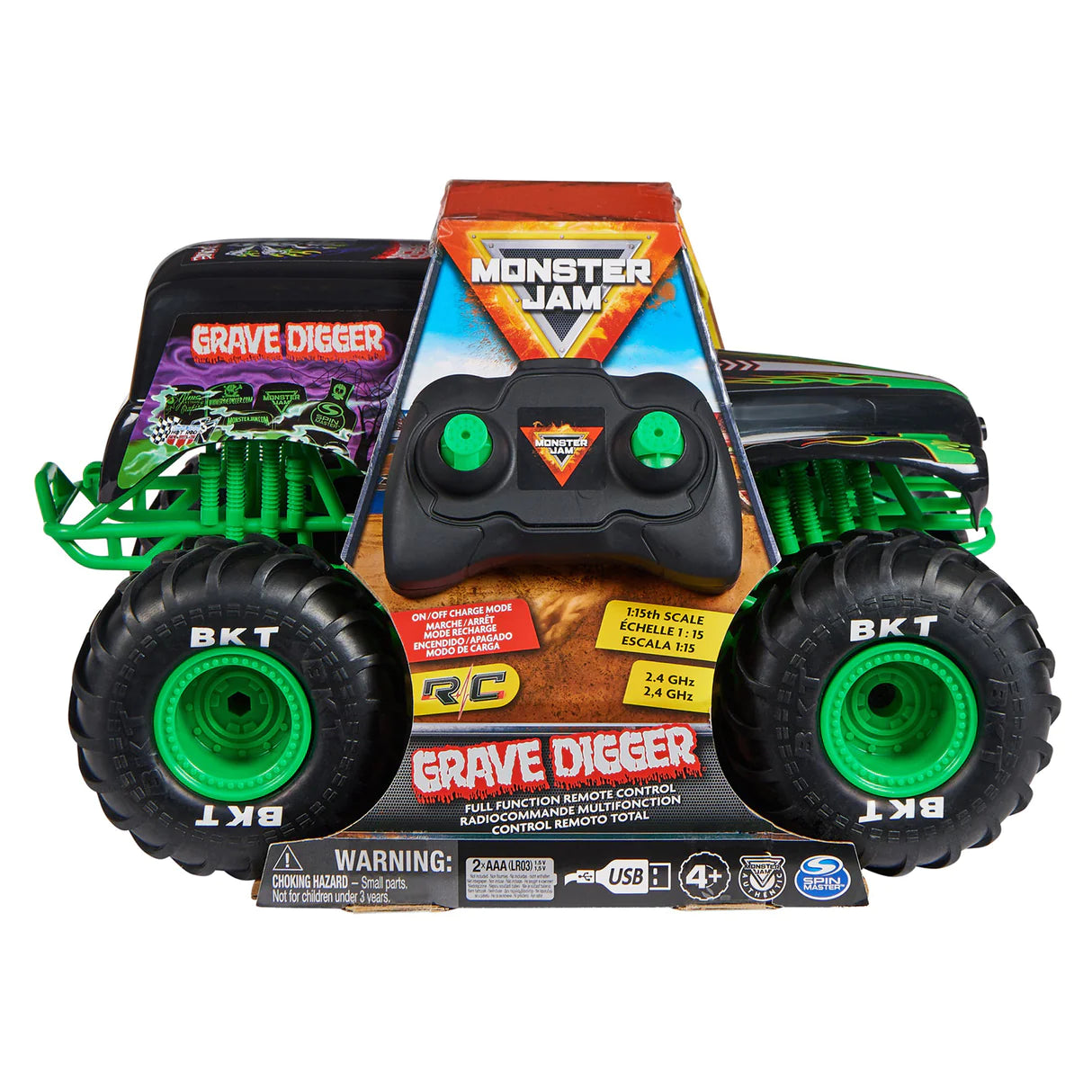 Monster Jam R/C 1/15 Grave Digger all batteries included