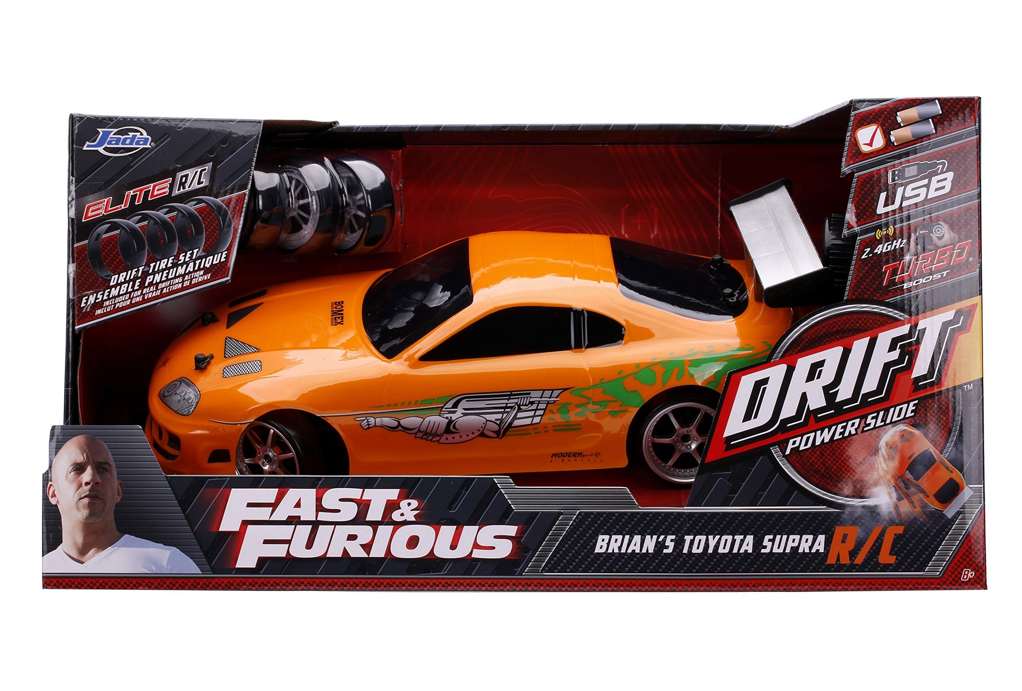 1/10 Fast and Furious R/C Brian's Toyota Supra Drift batteries included