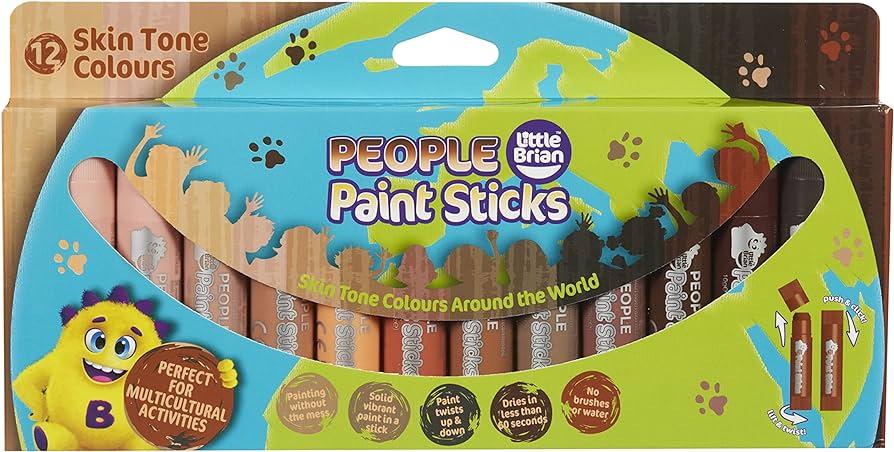 Little Brian People Paint Sticks Skin Tones 12pk