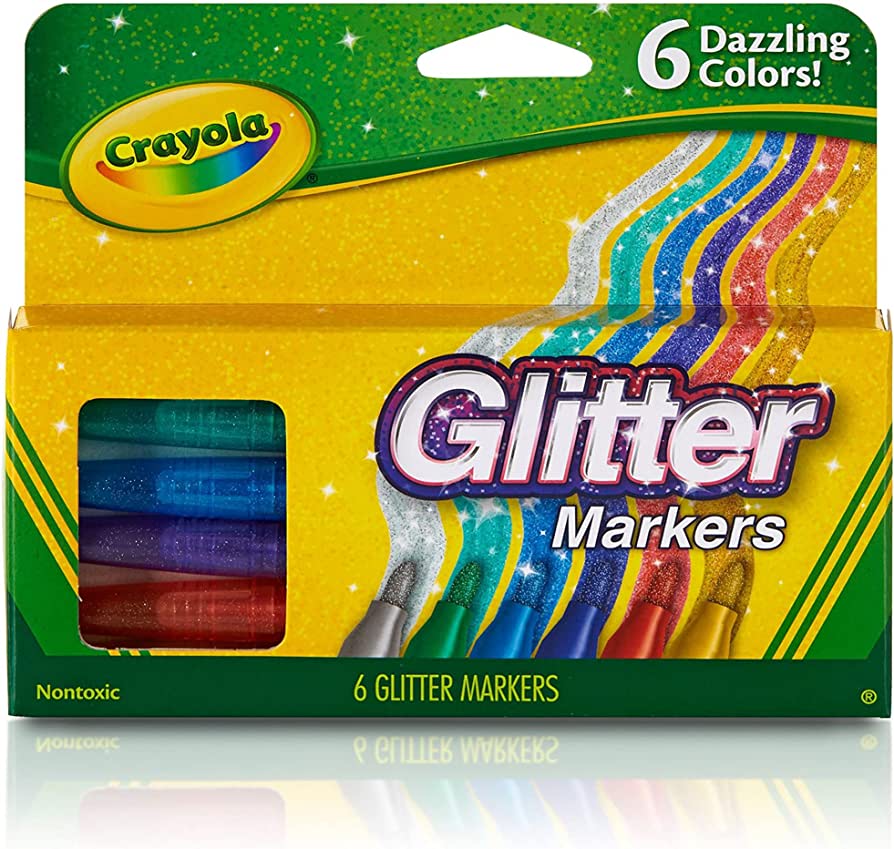 Crayola Glitter Markers 6 Dazzling Colours