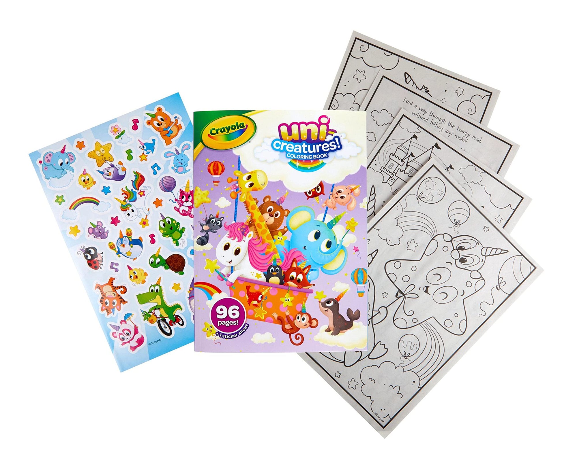 Crayola Colouring Book with Stickers Uni- Creatures 96pg