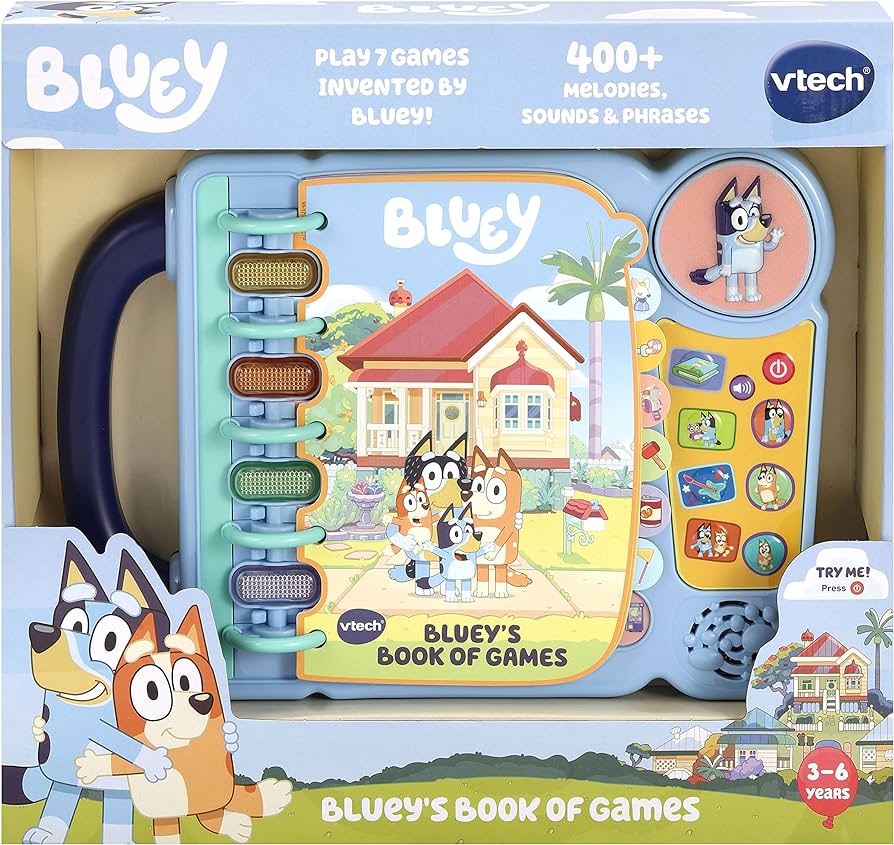 Vtech Bluey's Book of Games 3 x AA demo batteries included