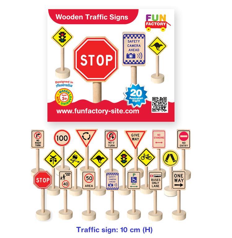 Wooden Traffic Signs 20pc