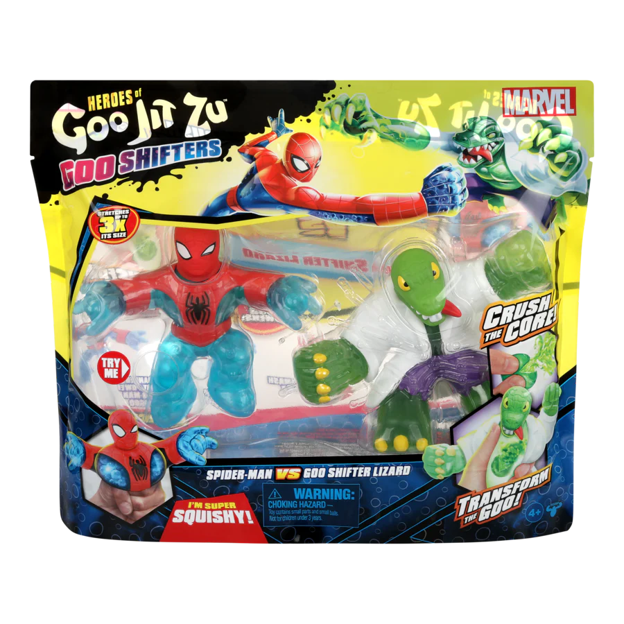 Goo Jit Zu Marvel S7 Spiderman vs Goo Shifter Lizard