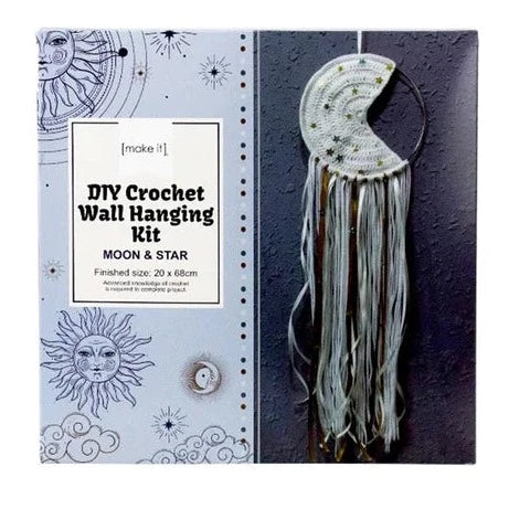 Make It DIY Crochet Wall Hanging Kit Moon and Star