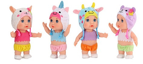 Tiny Little Mini Vinyl Baby Doll with Hoodie Assorted