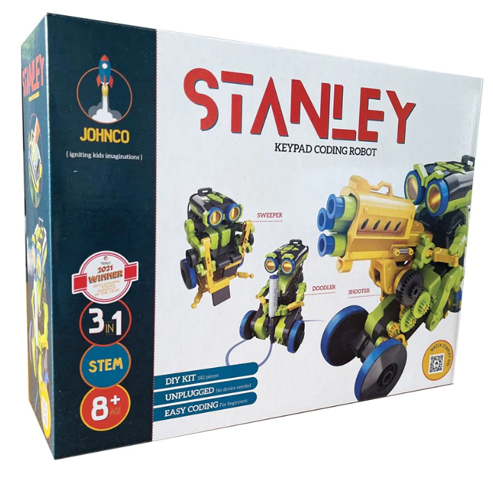 Johnco Stanley 3 in 1 Keypad Coding Robot - Requires 4 x AAA Batteries