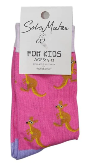 Sole Mate Kids Socks - Kangaroo Pink