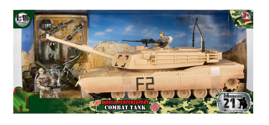World Peacekeepers 1/18 Tan Combat Tank with Figures