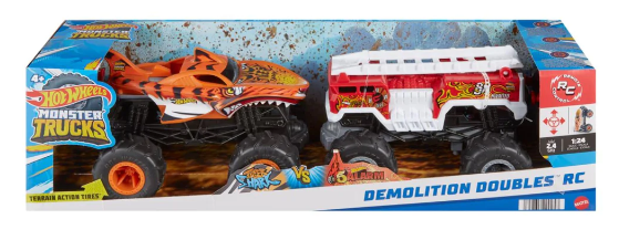 Hot Wheels Monster Trucks 1/24 Demolition Doubles R/C - Req 10 AA Batteries