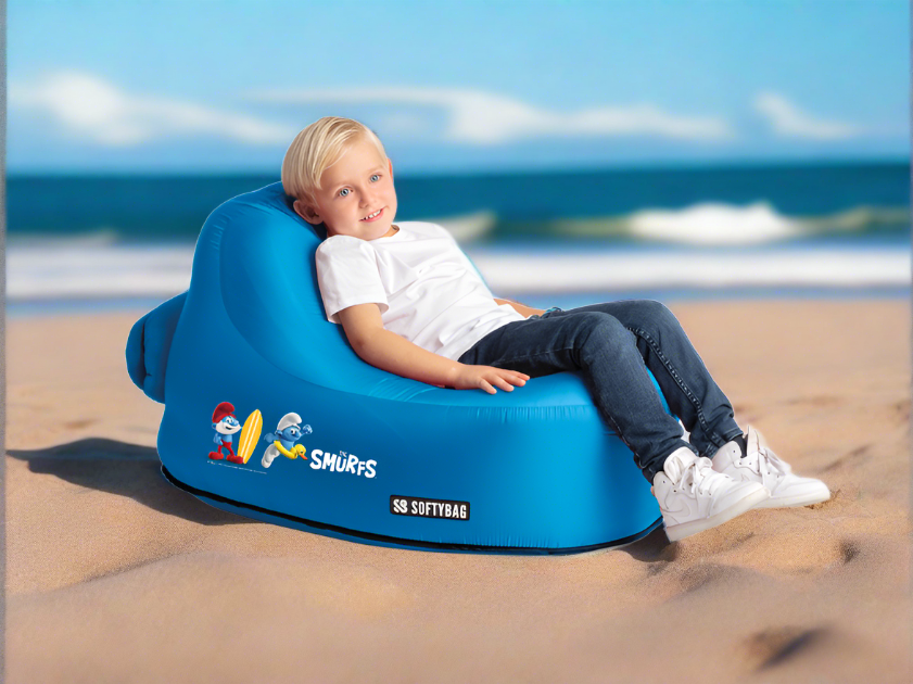 Softy Bag Kids Inflatable Chair The Smurfs Blue
