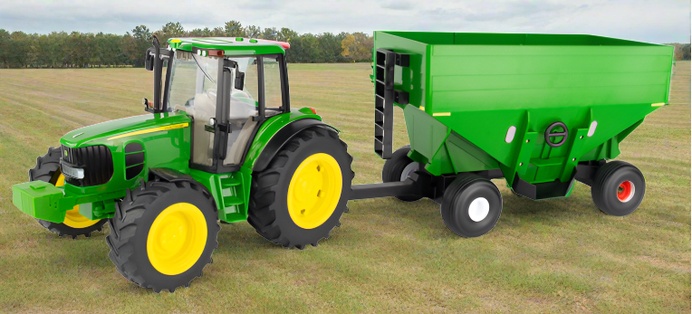John Deere 1/16 Big Farm 7430 Tractor w/ Gravity Wagon Batteries Included