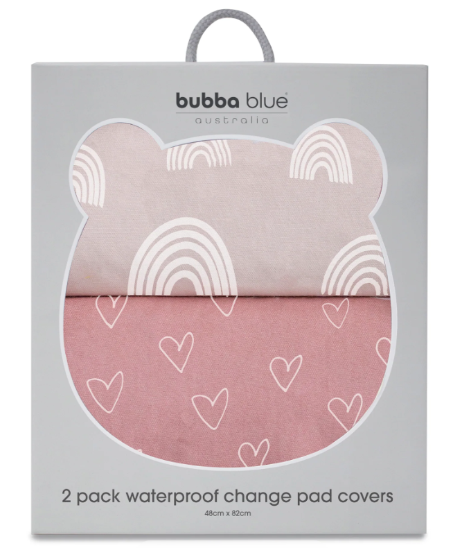Bubba Blue Nordic 2pk Waterproof Change Pad Covers Dusty Berry/Rose