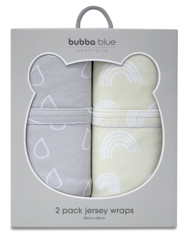 Bubba Blue Nordic 2pk Jersey Wrap Grey/Sand