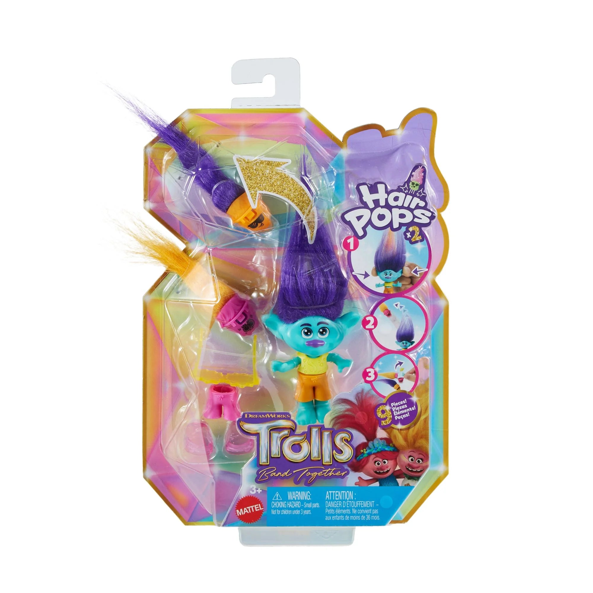 Trolls 3 Band Together Hair Pops Doll Branch