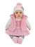 Baby Doll Sonia Pink and White Outfit with Pink Bunny