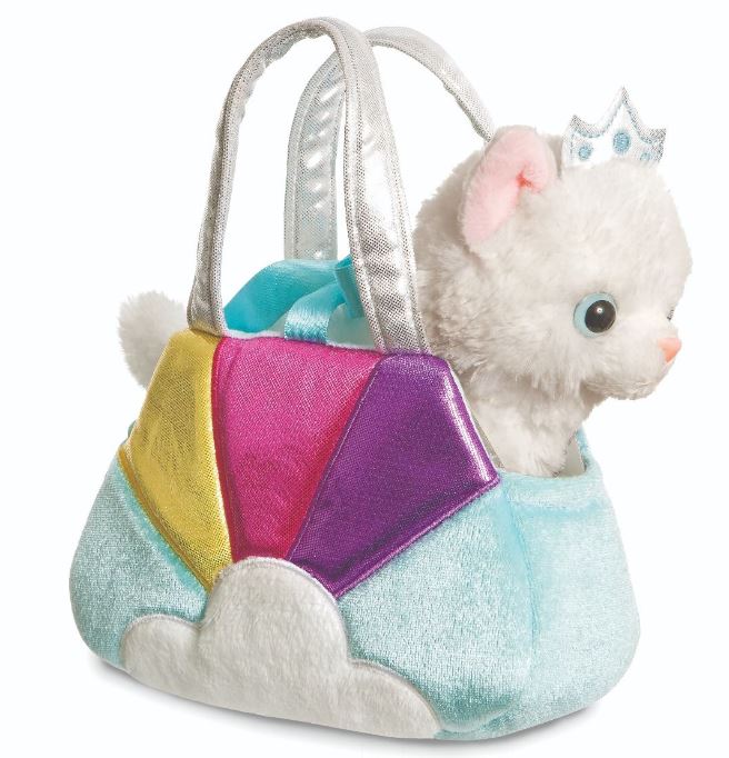 Fancy Pals White Princess Cat in Blue Bag with Cloud