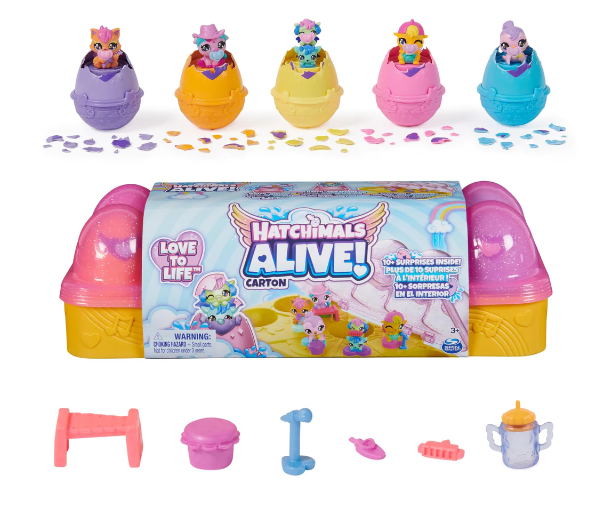 Hatchimals Alive Pink and Yellow Egg Carton