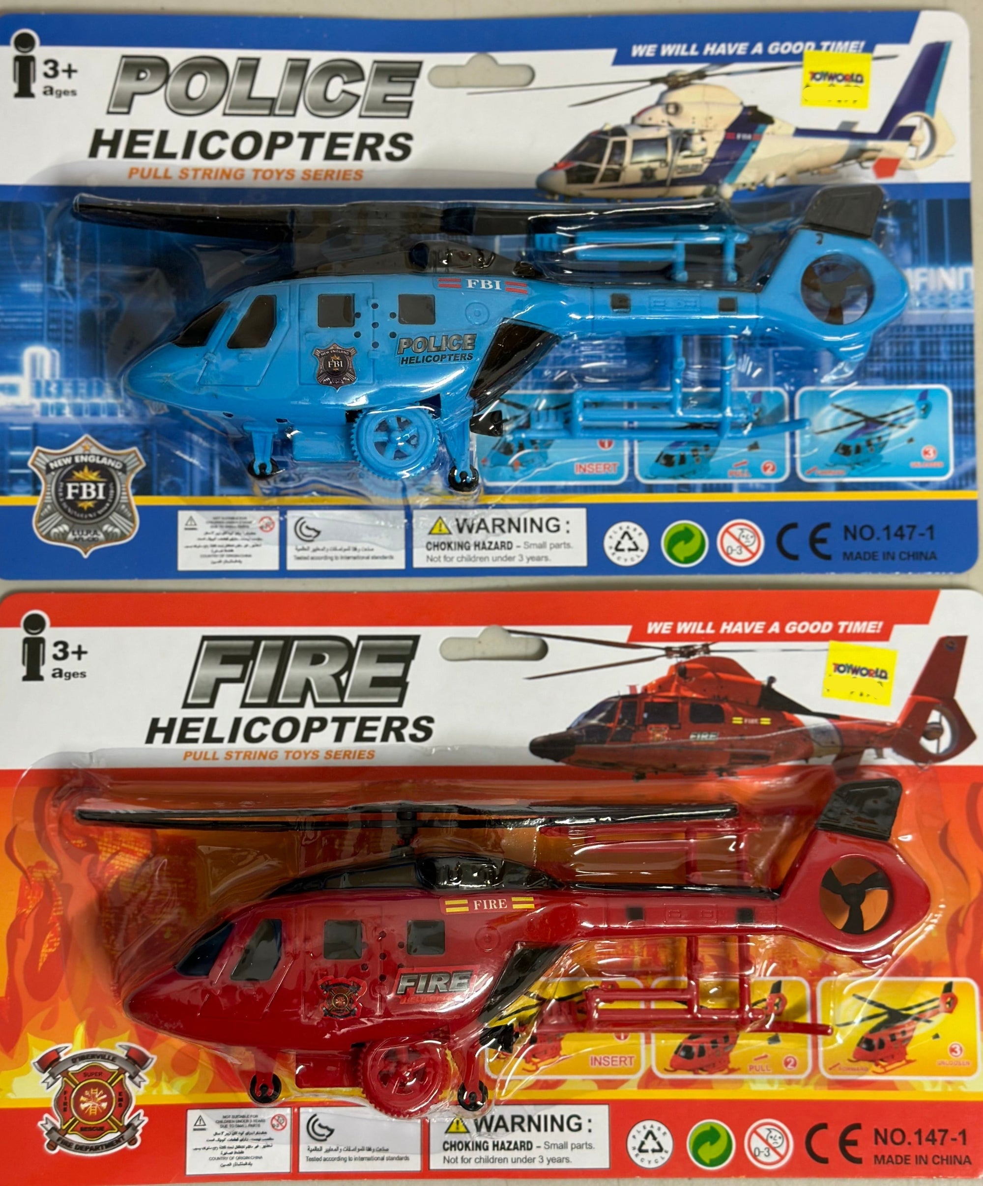 Helicopter with Pull Cord Assorted