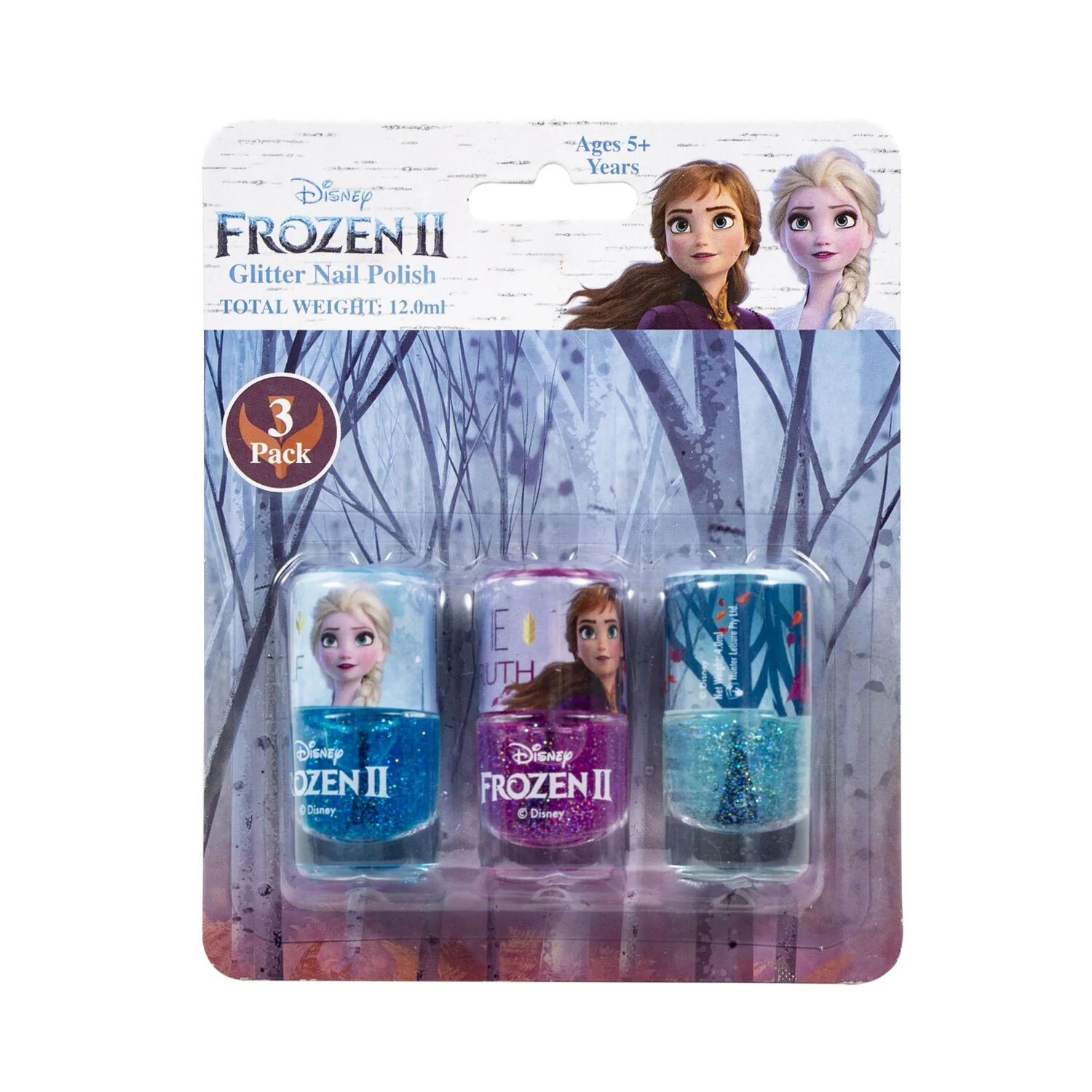 Frozen 2 Glitter Nail Polish 3 Pack